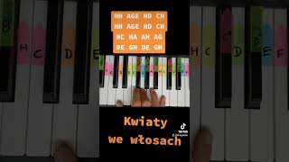 Kwiaty we włosach  piano tutorial jak zagrać na pianinie darmowe nuty pianotutorial pianino [upl. by Lerak]