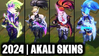 ALL AKALI SKINS SPOTLIGHT 2024  League of Legends [upl. by Assylem]