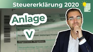 Steuererklärung 2020  Anlage V ausfüllen [upl. by Drolet422]