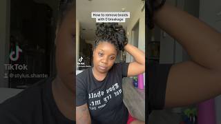 Taking out one month old knotless braids with 0 breakage naturalhair knotlessbraids [upl. by Boswell]