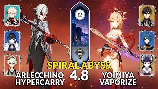 New 48 Spiral Abyss│Arlecchino Hypercarry amp Yoimiya Vaporize  Genshin Impact Floor 12 [upl. by Oimetra]