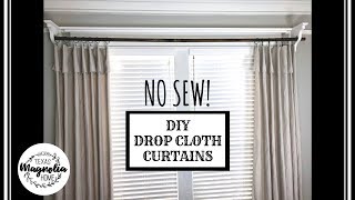 DIY DROP CLOTH CURTAINS amp CURTAIN RODS [upl. by Tyra7]