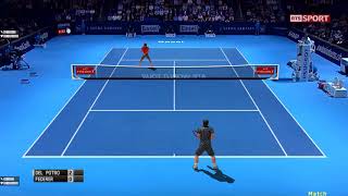 Tennis Elbow 2013  Federer vs Del Potro  Swiss Indoors Basel Final 2017 Gameplay [upl. by Amby]