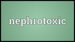 Nephrotoxic Meaning [upl. by Oiramal]