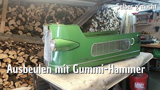 Motorhaube ausbeulen ohne Spezialwerkezug  Gummi Hammer [upl. by Farro]