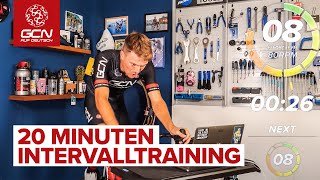 20 Minuten IndoorCycling Intervalltraining  Spinning Workout mit GCN auf Deutsch [upl. by Twedy]