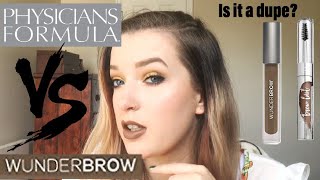 Physicians Formula Brow Last VS Wunderbrow  All Day Wear Test  Dupe [upl. by Elka]