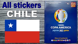 Complete CHILE stickers in Panini Copa America Album 2021 Argentina Colombia [upl. by Berrie843]