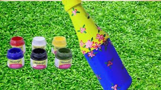 Very Beautiful Elegant Bottle painting Bottle ArtBottle painting artgift idea flower vase [upl. by Bond]