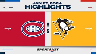 NHL Highlights  Canadiens vs Penguins  January 27 2024 [upl. by Pliner837]