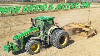 NIVELAGE AGRICOLE 2023  🤠  NEW JOHN DEERE 8R310 amp LAME AUTEC 5M 🍚in Camargue [upl. by Adaminah]