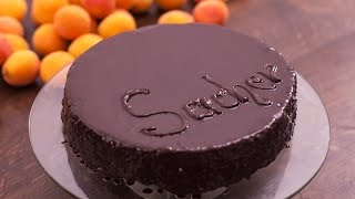 Sacher Torte  Chocolate Cake with Apricot Jam Filling Recipe [upl. by Lledo]