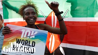 10K world record Agnes Ngetich becomes first woman to break the 29minute barrier [upl. by Boyden]