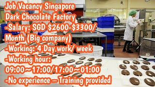 Singapore Dark chocolate Factory Jobs No experience Training only singaporejobskb singapore [upl. by Hsac]