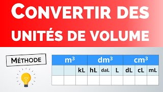 Comment CONVERTIR des VOLUMES  💡 Méthode  PhysiqueChimie collège lycée [upl. by Gorlicki]