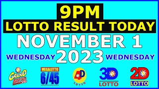 9pm Lotto Result Today November 1 2023 Wednesday [upl. by Carlita677]