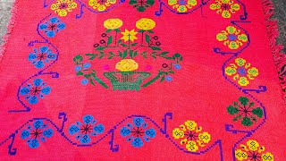 Easy Dusuti table cloth design Cross stich dusuti design [upl. by Guthry]