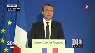 quotPrésidentielle 2017quot  Le discours dEmmanuel Macron en intégralité France 2 [upl. by Enyrb]