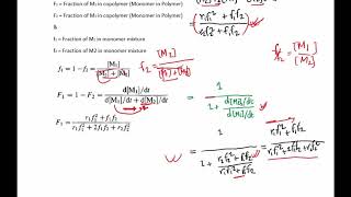 Polymer Chemistry  Kinetics of Copolymerization Derivation of the Copolymerization Equation [upl. by Hewitt11]