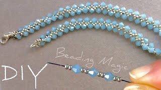 Easy Beaded Necklace Tutorial Simple Seed Bead Necklace [upl. by Artimid150]