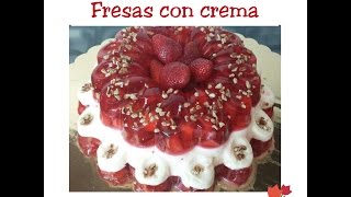 GELATINA DE FRESAS CON CREMA  Pearls Kitchen [upl. by Nancy724]