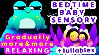 💤 Gradually Relaxing Baby Sensory  Bedtime Sensory Video  Infant Visual Stimulation 🐸 🐝 [upl. by Cyrillus]