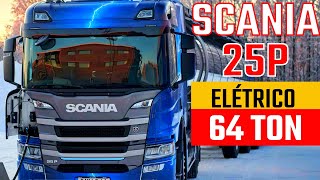 SCANIA 25P ELÉTRICO COM PBT DE 64 TONELADAS [upl. by Ellennahs23]