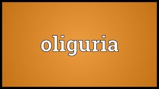 Oliguria Meaning [upl. by Frentz859]