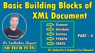 Basic Building Blocks of XML Document  XML  Web Technology  PART  4  Telugu [upl. by Indyc]