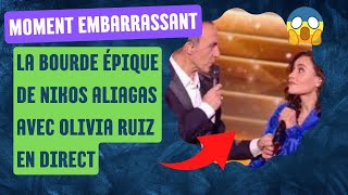 Moment embarrassant  La bourde épique de Nikos Aliagas avec Olivia Ruiz en direct [upl. by Amej]