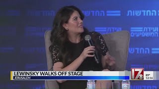 Monica Lewinsky leaves onstage interview after Clinton question [upl. by Thomasine936]