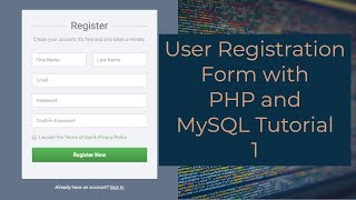 User Registration Form with PHP and MySQL Tutorial 1  Creating a Registration Form [upl. by Trebleda]