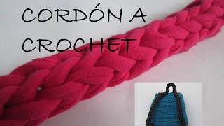 Cordón a Crochet  Ganchillo TRAPILLO u OTRO MATERIAL  Paso a paso 😲 [upl. by Lertram]