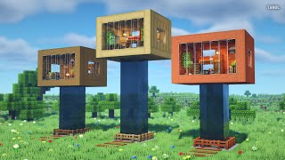 ⚒️ Minecraft  How To Build a 3 color Water Pillar House [upl. by Lexa]