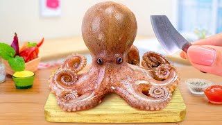 Yummy Miniature Cooking Octopus Curry in Mini Kitchen ASMR [upl. by Auahsoj624]