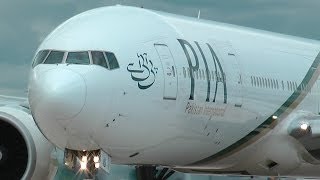 HD Boeing 777  PIA  Extreme Close Up  Manchester Airport [upl. by Akissej]