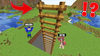 Ayush and Ekta Found NEW BIGGEST LADDER in MINECRAFT 😱 [upl. by Avle]