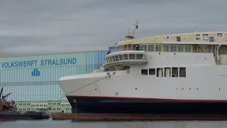 Scandlines Ferry Copenhagen leaving Volkswerft Stralsund 362014 [upl. by Deirdre]