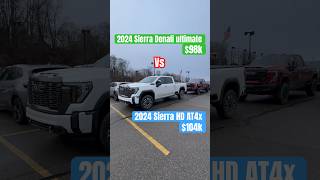 2024 GMC Sierra HD 2500 Denali Ultimate Duramax vs 2024 GMC Sierra HD 2500 AT4x AEV off road truck [upl. by Carrissa]