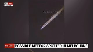 Possible meteor spotted blazing through Melbourne’s night sky [upl. by Mraz143]