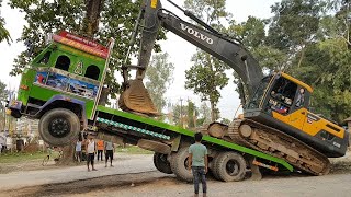 Amazing Video  Volvo Excavator Loading in Low Bed Truck By Experience Operator  Dozer Video [upl. by Ycnaffit243]