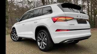 Skoda NEW Kodiaq 2023 Sportline in 4K Moon White Metallic 20 Inch Vega Walk around amp detail inside [upl. by Assedo]