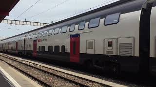 202309 A Geneve Cornavin des trains des SBBCFFFFS de la SNCF et du LemanExpress [upl. by Arracahs]