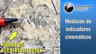 Medición de indicadores cinemáticos fibras de recristalización l Explorock [upl. by Lorrac]