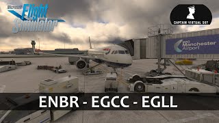 MSFS Live ✈  SAS amp BA Flight OPS  IniBuilds A320NEO  Bergen Flesland  Manchester  Heathrow [upl. by Mientao29]