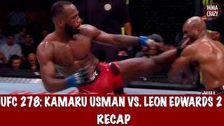 UFC 278 Kamaru Usman vs Leon Edwards 2 Recap [upl. by Ynattir]