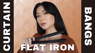 How to Style Curtain Bangs with a Flat Iron 2 Different Ways [upl. by Alam265]