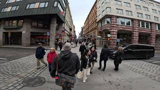 Drottninggatan Busiest Street Of Stockholm The Capital City Of Sweden [upl. by Llerehc]