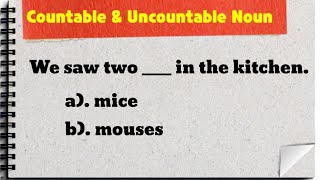 Countable and Uncountable Noun  Quiz [upl. by Redna796]