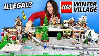 Starting A LEGO Winter Village City Update with Motorized Train [upl. by Nnodnarb]